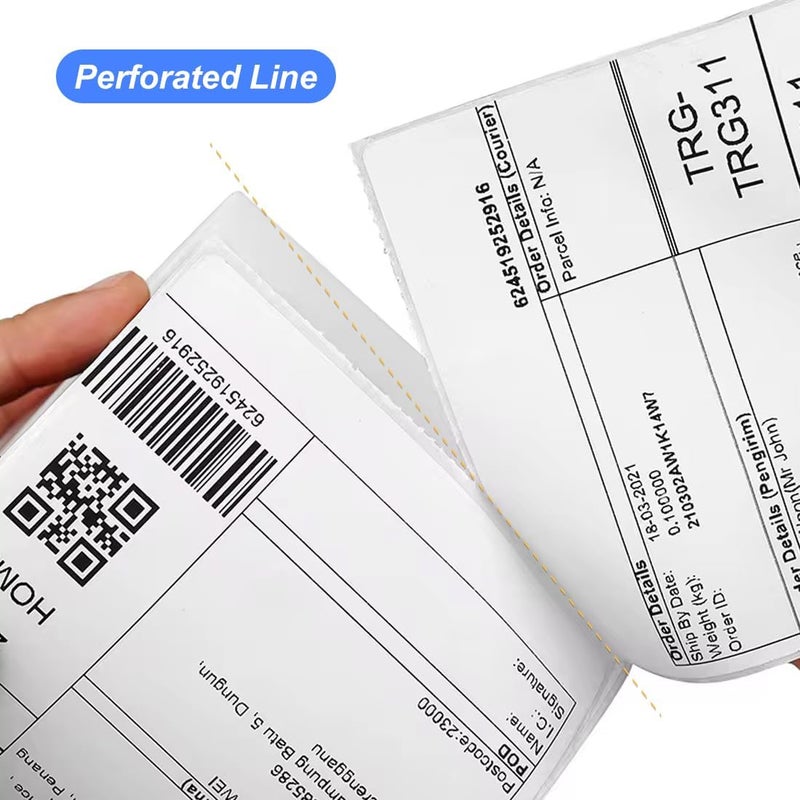 OausTect 4x6 Shipping Label 500 Fanfold Labels for Rollo, Zebra Direct Thermal Printer, with Perforations - Image 3